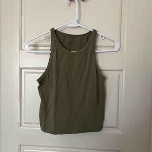 Olive Green Cropped Women's Tank Top